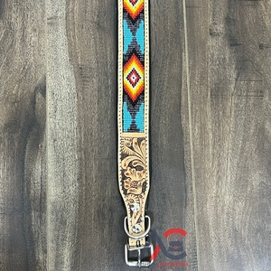 Heavy Duty Luxury Soft Comfortable Durable Genuine Leather Pet <b>Dog</b> <b>Collars</b> Latest Designer Hand Tooled Leather Beaded Pet <b>Collar</b> - Product Image 1