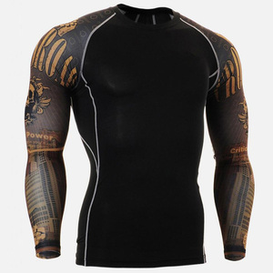 T-shirt MMA de haute qualité imprimé personnalisé sublimé tricoté BJJ Rash Guards Good Design pour hommes - Product Image 2