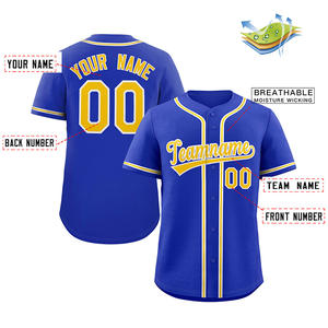 Vente en gros vêtements de baseball sublimés pour adultes à couleur bloquée à rayures vierges chemise de sport cousue logo nom maillot de baseball personnalisé - Product Image 2