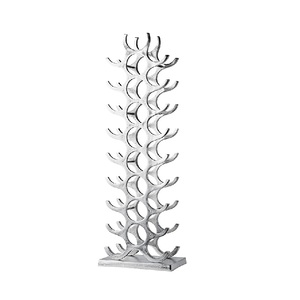 Aluminum Large Size <b>Wine</b> Bottle <b>Rack</b> Stand Silver Rough Finished Handmade Wedding Decorative Stand for Champagne - Product Image 1