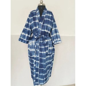 Kimono Boho de Verano, Informal, para la Playa, de Algodón Puro con Estampados Batik Indios, Hecho a Mano para Mujer - Product Image 1