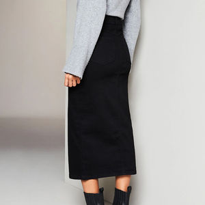 Latest High Rise Split Front Midi <b>Skirt</b> for Women High Waist Casual Mini <b>Skirt</b> Factory Price <b>Denim</b> Long <b>Skirt</b> - Product Image 2