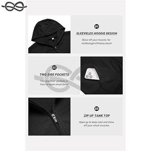 Débardeurs à capuche d'entraînement pour hommes Chemises de gymnastique sans manches Muscle Cut Off Bodybuilding Hoodies Fitness Activewear - Product Image 5