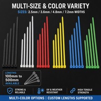 Attaches en plastique de 2,5 mm, 3,6 mm, 4,8 mm, multicolores, autobloquantes, flexibles, en nylon, écologiques, pour câbles 94V-2, fabriquées en Chine