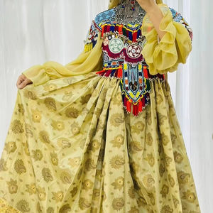 Robe de mariée afghane traditionnelle de qualité supérieure, vintage, ensemble de 2 pièces, longue robe et pantalon, service OEM, lavable - Product Image 1
