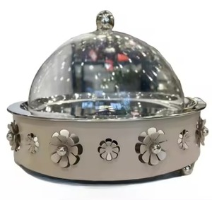 Tazón de Aluminio de Estilo Clásico para Servir Bombones y Frutos Secos, Tapa de Acrílico, Hecho a Mano, Ecológico, Lujoso y Elegante para Servir en Citas - Product Image 1