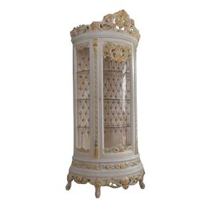 Vitrina de Madera Maciza Estilo Francés, Clásica, Pintada en Blanco, Independiente, Ecológica, para Sala de Estar - Product Image 2