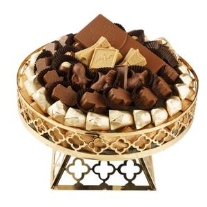 Bandeja de regalo de chocolate Bandeja de servicio de chocolate de metal ovalada creativa con asa Bandeja de chocolate decorativa para fiestas y celebraciones - Product Image 2