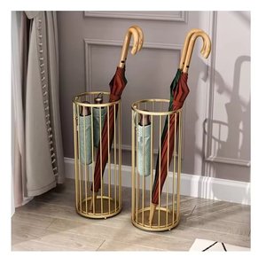 Popular Style <b>Metal</b> Wire <b>Umbrella</b> <b>Stand</b> in Round Shape for Home Living Area Decor Golden Finishing <b>Umbrella</b> <b>Stand</b> - Product Image 4