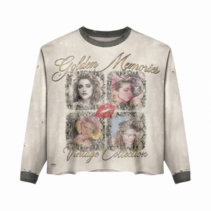 เสื้อยืดแขนยาวผ้าคอตตอนผสมโพลีเอสเตอร์เนื้อนุ่ม 220 GSM สีฟ้าซีด พิมพ์ลายกราฟิกตามสั่ง เสื้อยืดผ้าฝ้าย 100% สำหรับผู้ชาย ทรงหลวม พิมพ์ลาย - Product Image 2
