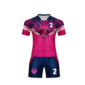 Vente en gros d'usine d'uniformes de sublimation bon marché de haute qualité, ensembles de maillots de rugby unisexes personnalisés confortables, respirants, séchage rapide - Product Image 2