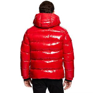 Manteau d'hiver imperméable à capuche épaissi brillant personnalisé veste matelassée en duvet d'oie pour hommes de luxe - Product Image 5