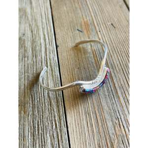 New Custom Design Handmade Natural <b>Pink</b> Mohave Turquoise 925 Sterling Silver Cuff Bracelet Handmade for women & girls Beach Wear - Product Image 3