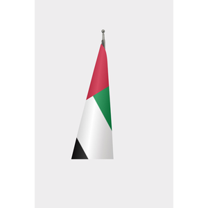 Drapeau d'intérieur officiel des Émirats arabes unis, impression numérique, fanion en soie avec mât en aluminium pour les agences de voyage - Product Image 3