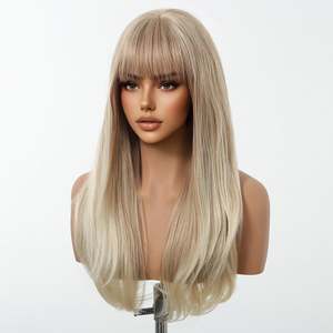 Jude-DWY MiraScalp Sliky Glueless Synthetic <b>Wig</b> Long Straight with Transparent Lace Color - Product Image 4