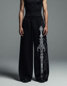 Baggy Trouser Oversized Pants Custom Men Straight Leg Sweatpants Cotton Fleece Blank Casual Baggy Pants - Product Image 3