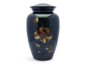 โกศเผาเถ้ากระดูกสำหรับผู้ใหญ่ดอกกุหลาบสีดำที่เก็บไว้เพื่อ200lbs ตกแต่งงานศพสำหรับผู้หญิงเถ้ากระดูกโกศ - Product Image 2