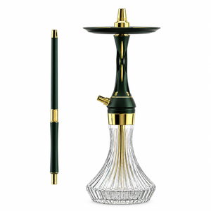 Ensemble de pipe à eau en acier inoxydable de qualité supérieure de 45 cm avec base en verre, un seul tuyau, boîte cadeau, options de couleurs pour la vente en gros - Product Image 6