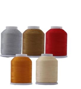 Fil à coudre torsadé 120/2 polyester haute ténacité Broderie matelassée à finition douce avec technique de tissage fin et motif teint - Product Image 2