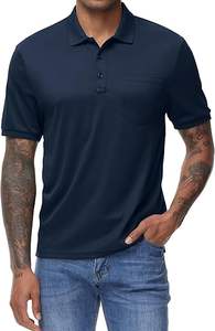 Broderie impression uni coton Polyester Spandex séchage rapide respirant Sport Golf entreprise hommes uniformes travail Polo chemise - Product Image 5