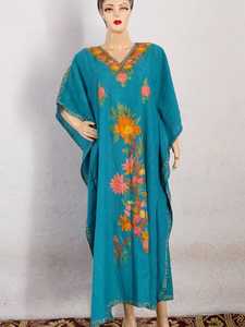 Kasmiri Crush-Robe décontractée en coton brodé Caftan de différentes couleurs, design personnalisable, tailles XXL, style long garçon pour femme - Product Image 2