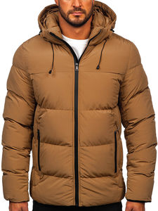 Veste en duvet à séchage rapide pour hommes veste confortable à capuche veste d'hiver courte coupe-vent veste en duvet pour hommes respirante - Product Image 3
