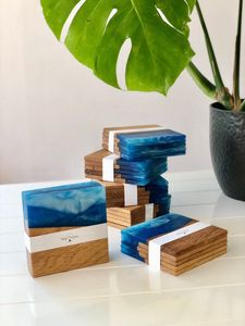 POINT Unique Design Epoxy Wood Resin Coaster for Coffee Tea Drink Wooden Customize Square Round Tea Cup Crystal - Product Image 6