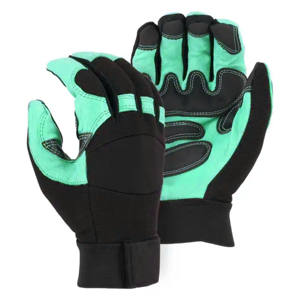 Amara Gants de travail en cuir synthétique lisse pour mécaniciens, protection de sécurité industrielle des bras, gants renforcés à usage général - Product Image 2
