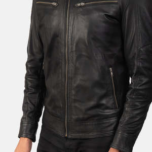 Chaqueta de Motero Vintage para Hombre, Marca Mack, de Cuero Negro, Impermeable, con Cierre de Cremallera, Alto Contenido de Spandex, Estilo Gótico, con Capucha, Diseño Moderno, Talla XL - Product Image 5