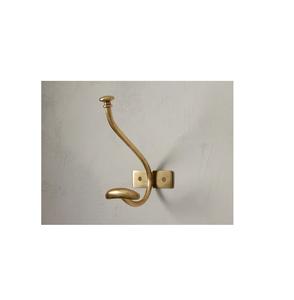 Sturdy brass wall <b>hooks</b> with multiple prongs <b>for</b> effective <b>coat</b> and bag hanging in grand heritage style interiors - Product Image 2