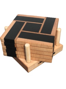 Posavasos de madera actualizado, decoración de mesa de pago, posavasos de boda, rectangular, creativa, de aislamiento - Product Image 2