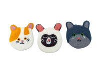 Sous-verres en feutre non tissé faits main avec motif de chat mignon, tapis absorbants, épaisseur de 1 cm, 10 cm de diamètre, toucher luxueux et doux, légers et écologiques