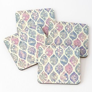 New Design Wood Over Printed Tea Serving <b>Coasters</b> 4 Pieces <b>Set</b> Hot Selling Home <b>and</b> Kitchen <b>Placemats</b> Kitchen Ware - Product Image 3