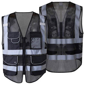 Gilet de sécurité de moto réfléchissant personnalisé noir haute visibilité uniforme de travail de Construction gilet de classe 2 pour le contrôle de la circulation - Product Image 3