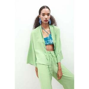 Traje de Pantalón Blanca Plazzo Crepe 9852 con Top - Product Image 2