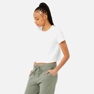 Tops cortos de verano para mujer, camiseta de manga corta con cuello redondo, Camisetas básicas, camisetas finas de lona BC Bella, camisetas a precio al por mayor - Product Image 5