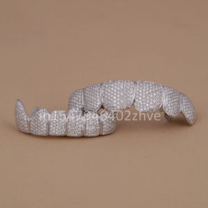 Tendance hip hop dents grillz en 925S argent moissanite diamant gros luxe vvs vs clarté glacé personnalisé grillz dentaire - Product Image 1