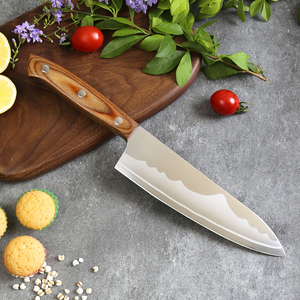 Cuchillo de Chef de acero damasco de calidad superior personalizado al por mayor mango de madera pakka bueno para cocinar cuchillo de cocina de etiqueta privada - Product Image 3