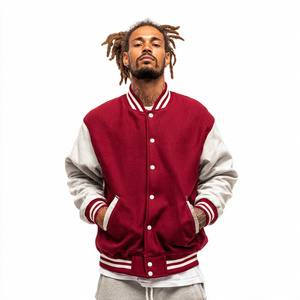 Men <b>Wool</b> Sleeve Varsity Jacket Streetwear Oversized Varsity Coat Men's Winter Drop Shoulder Varsity Jackets Tops - Product Image 6