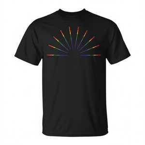 T-Shirt Unisex Rainbow Sunshine Burst, Manica Corta, Collo Tondo, Stampa Digitale, Abbigliamento Promozionale - Product Image 3