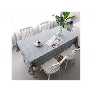 High Grade Quality Solid <b>Grey</b> 100% Cotton Woven Trendy Embroidered Hotel <b>Table</b> <b>Cloth</b> Cover for Weddings Banquets Home Decors - Product Image 6