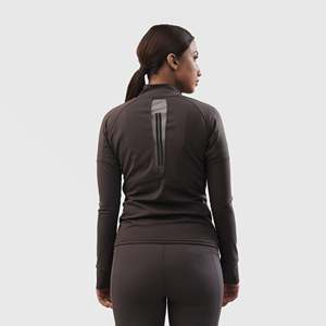 Veste de course légère et respirante en gris avec col montant pour la saison printanière - Product Image 2