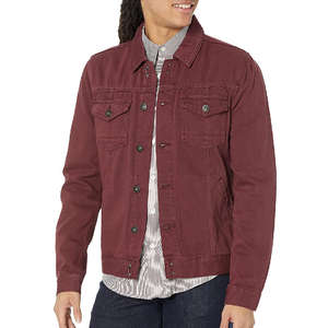 Chaqueta Vaquera Vintage de Alta Calidad para Hombre, Lavada, Desgastada, con Cuello Alto, Cierre de Cremallera, Estilo Casual de Piloto, Chaqueta Deslavada para Hombre - Product Image 1