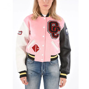 Nuevo diseño para hombres y mujeres, equipo universitario de béisbol, chaqueta Bomber transpirable de lana de algodón 100%, parches bordados de chenilla - Product Image 1