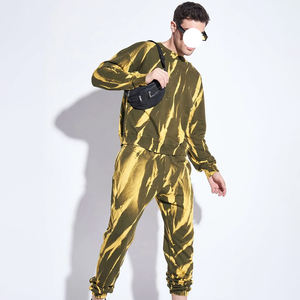 ชุดวอร์มพิมพ์ลายมะกอกสีเหลืองคุณภาพสูง ทรงปกติ ผ้าฝ้ายฟลีซ แขนยาว เสื้อและกางเกง สตรีทแวร์ลำลอง ใส่ได้ในฤดูหนาว ระบายอากาศได้ดี - Product Image 1