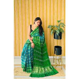 Sari en soie modal Ghatchola de designer, nouvelle arrivée, sari en soie modal Gajji ethnique de luxe au meilleur prix par le fabricant - Product Image 1