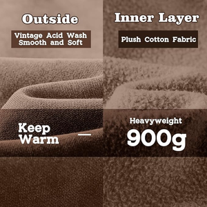 Sweats à capuche thermiques avec impression bouffante tendance 100% coton hommes pulls à capuche personnalisés couleur unie taille 6XL pour la saison d'automne - Product Image 4