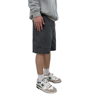 Venta al por mayor pantalones cortos 100% algodón pantalones cortos holgados al aire libre con cremallera Fly logotipo personalizado bolsillo decoración enzima piedra lavado cargo pantalones cortos - Product Image 3