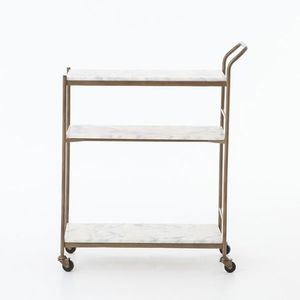 Golden Finished Stainless Steel Double Marble Slaves Food <b>Serving</b> <b>Trolley</b> for Hotel Dining Room Hotel Restaurant Decor - Product Image 6