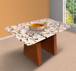Mesa de comedor de terrazo moderna personalizable, diseño elegante y duradero en varias formas, muebles perfectos para el hogar, mesas de centro - Product Image 5